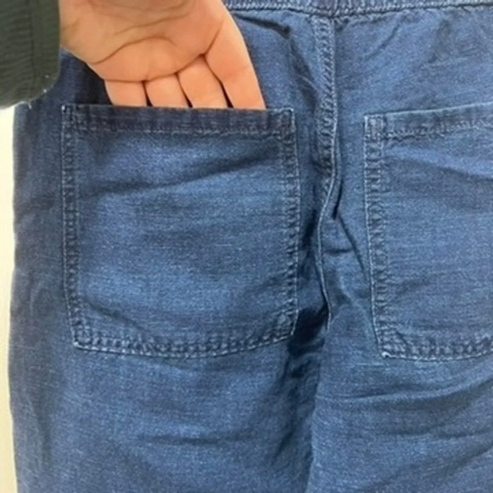 Banana Republic Womens Pants XS NWT $89.50 Dark Blue Linen Tapered Relaxed